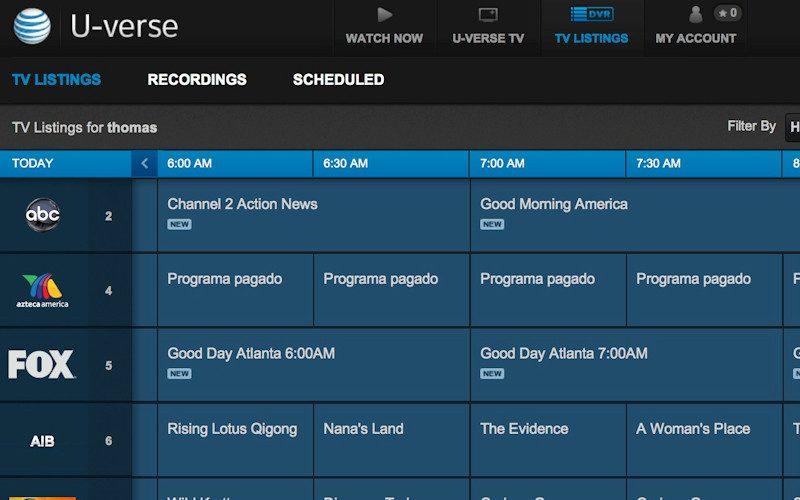 AT&T U-verse TV Program Guide - AT&T U-verse TV Customer Support