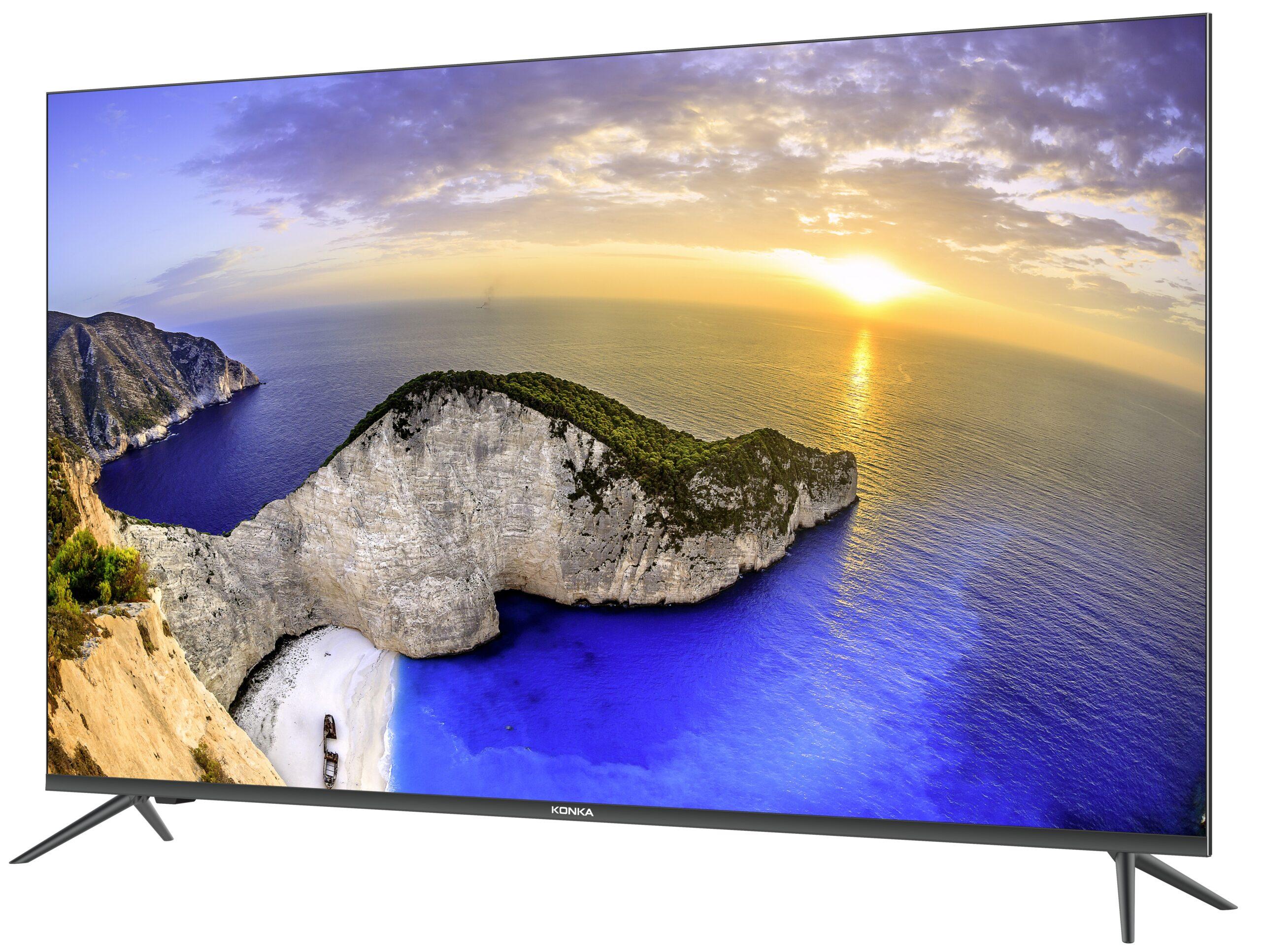 The Q7 Pro Series from Konka is not without its flaws, but it outperforms some similarly priced displays, making it an intriguing new competitor in the budget-TV marketplace in the U.S. konka bf5d5390 konka q7 series front 45 degree angle left in screen 1 scaled