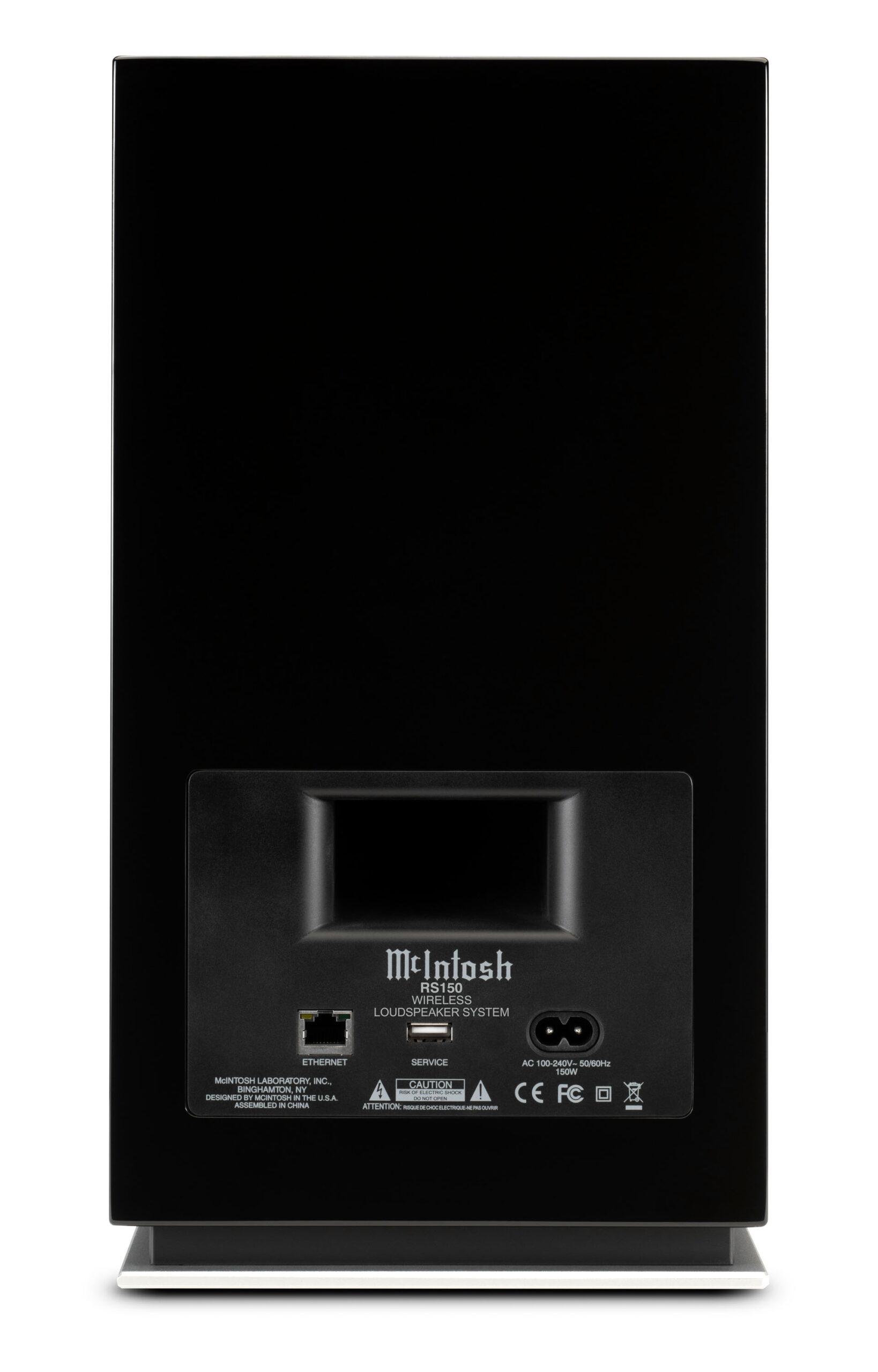 Two wireless speakers, the RS150 and RS250, offer streaming convenience with unmistakable McIntosh style, quality & performance. McIntosh d037a622 rs150 back hi res scaled