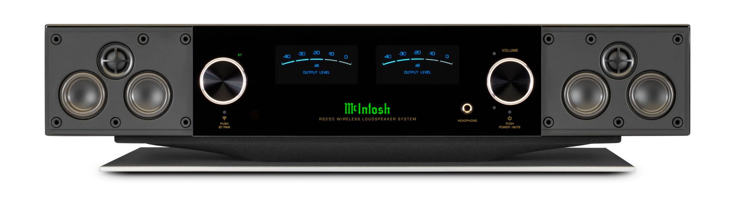 Two wireless speakers, the RS150 and RS250, offer streaming convenience with unmistakable McIntosh style, quality & performance. McIntosh e113a6d2 rs250 front no grilles hi res scaled