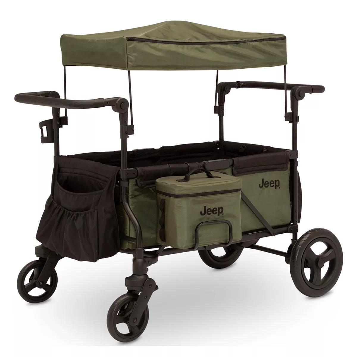 When it comes to uneven terrain, sandy beaches, or rocky mountain trails, a regular stroller just won’t cut it! Thankfully there is a solution that will survive any environment, while also providing extra storage space and convenience. Cue the Wagon Stroller! 808fe9b3 jeep