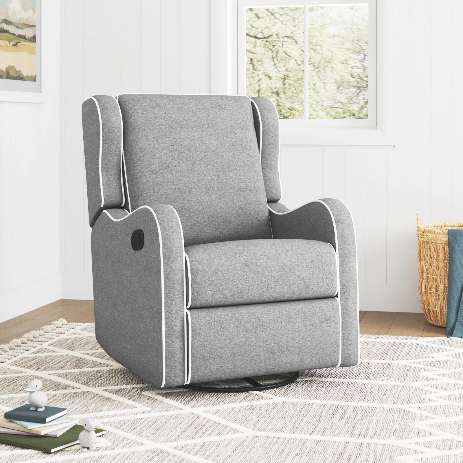 Right now, you can bring home the Maison faux leather recliner for $315.99 instead of $1,019. 0ee86dee albie swivel glider recliner