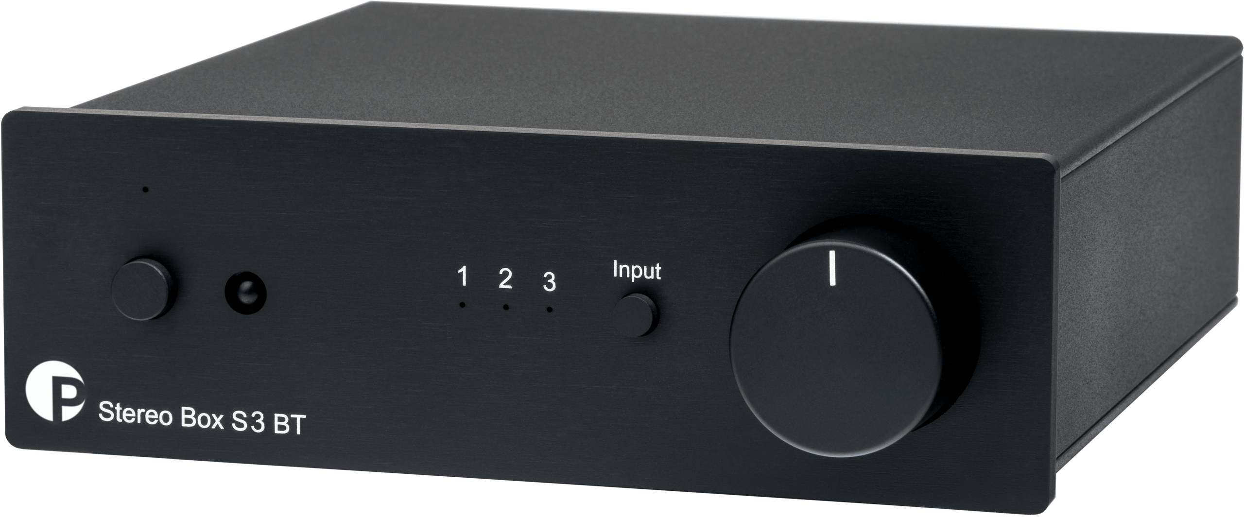 These two new integrated amplifiers pack more power and inputs into a tiny footprint. b4989040 stereo box s3 bt front angle in black