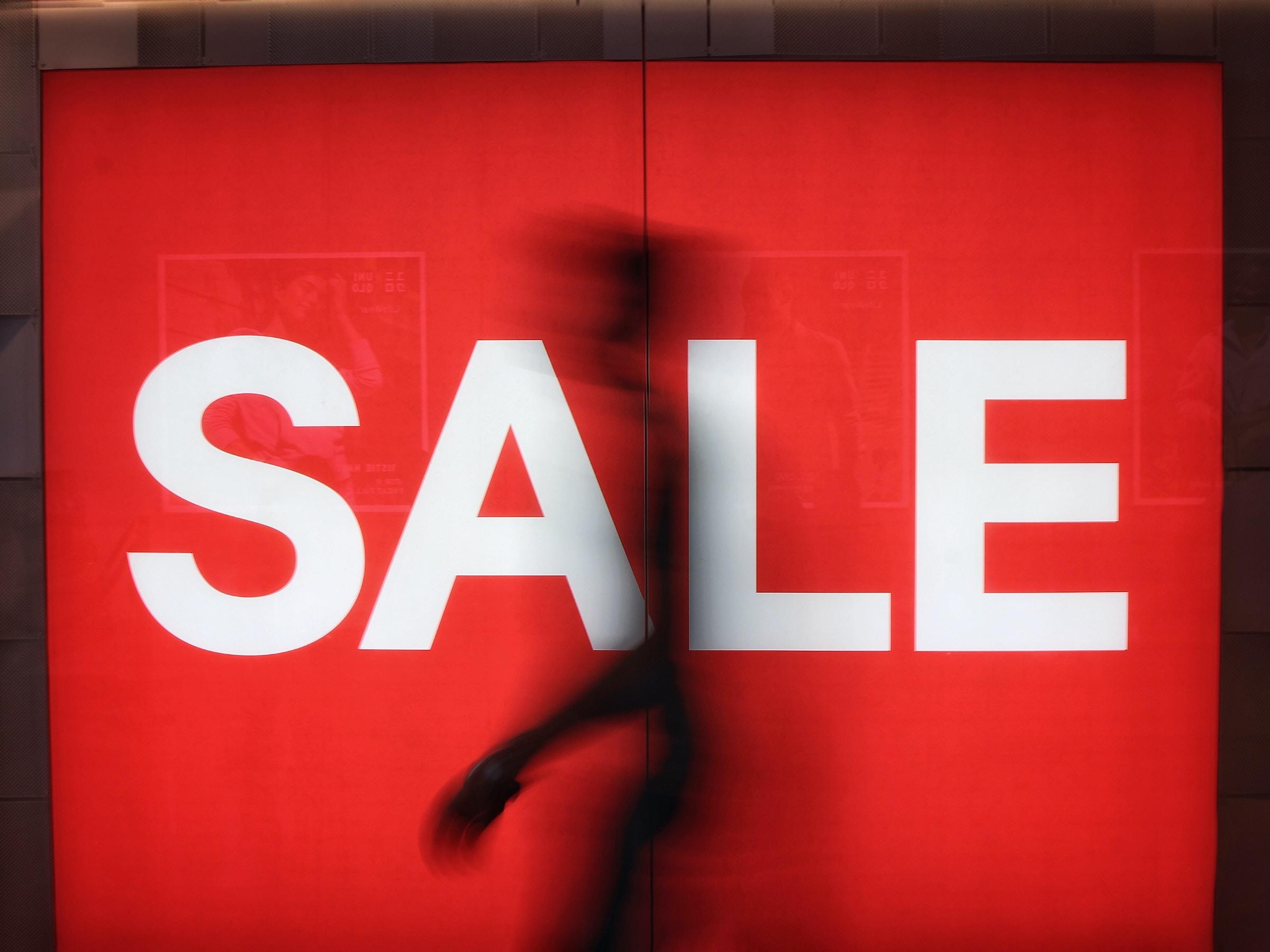 Big Sale Sign on Red Background