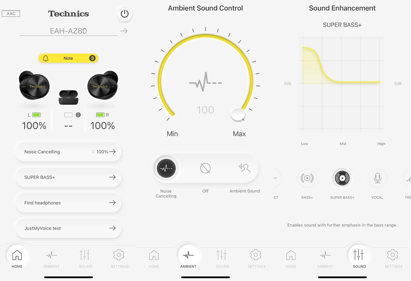 Technics Earbuds In-App Overview