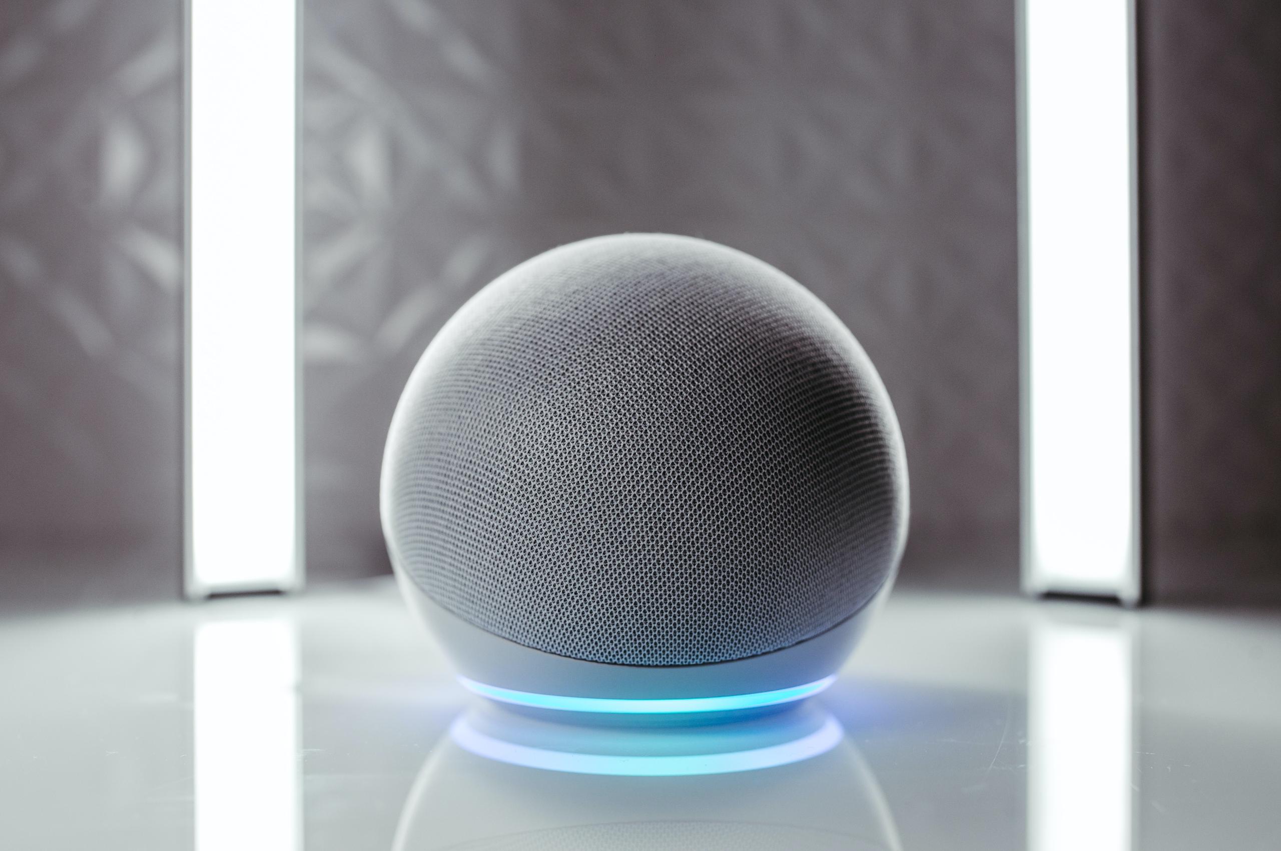 Gray round speaker