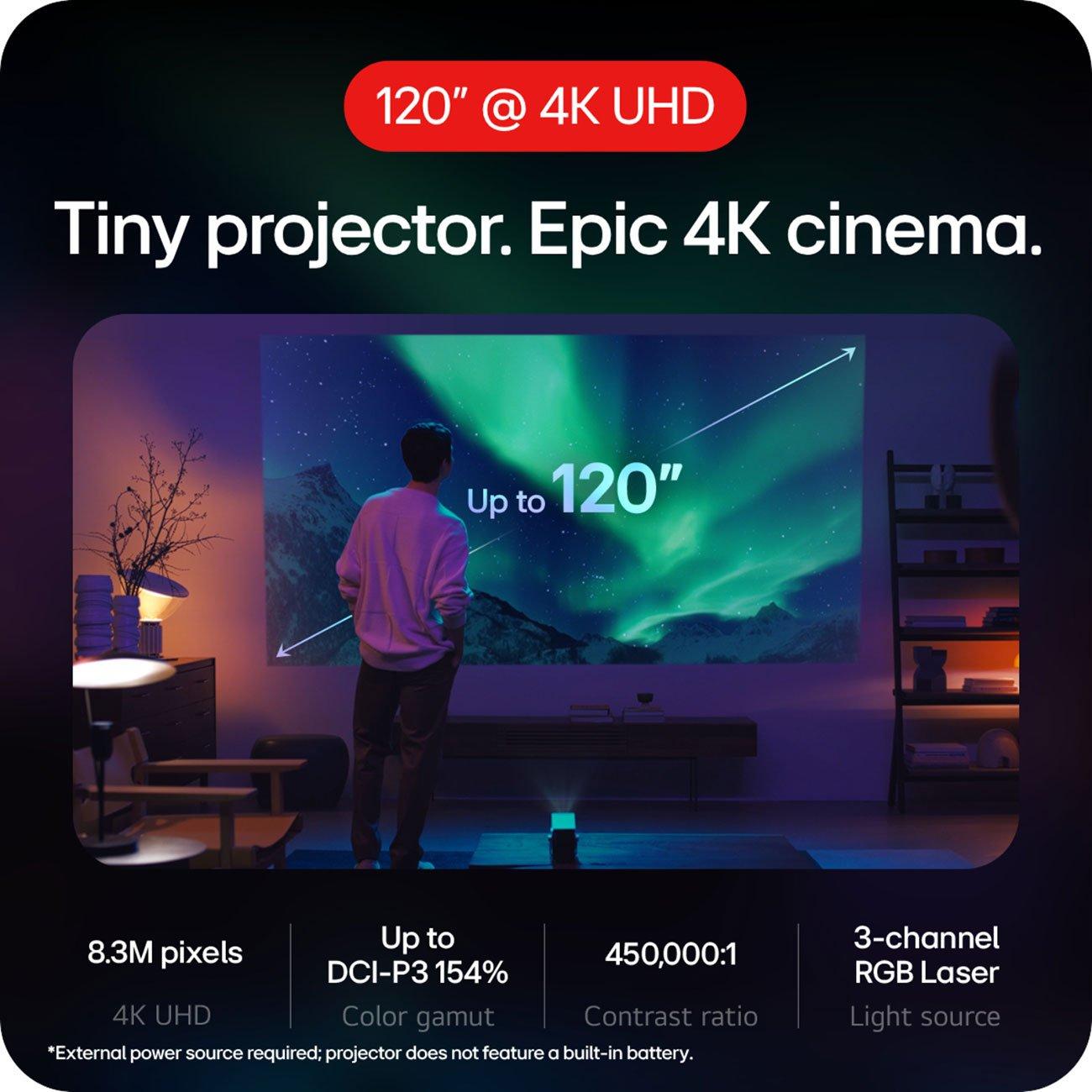 LG CineBeam Q 4K UHD Portable Laser Projector