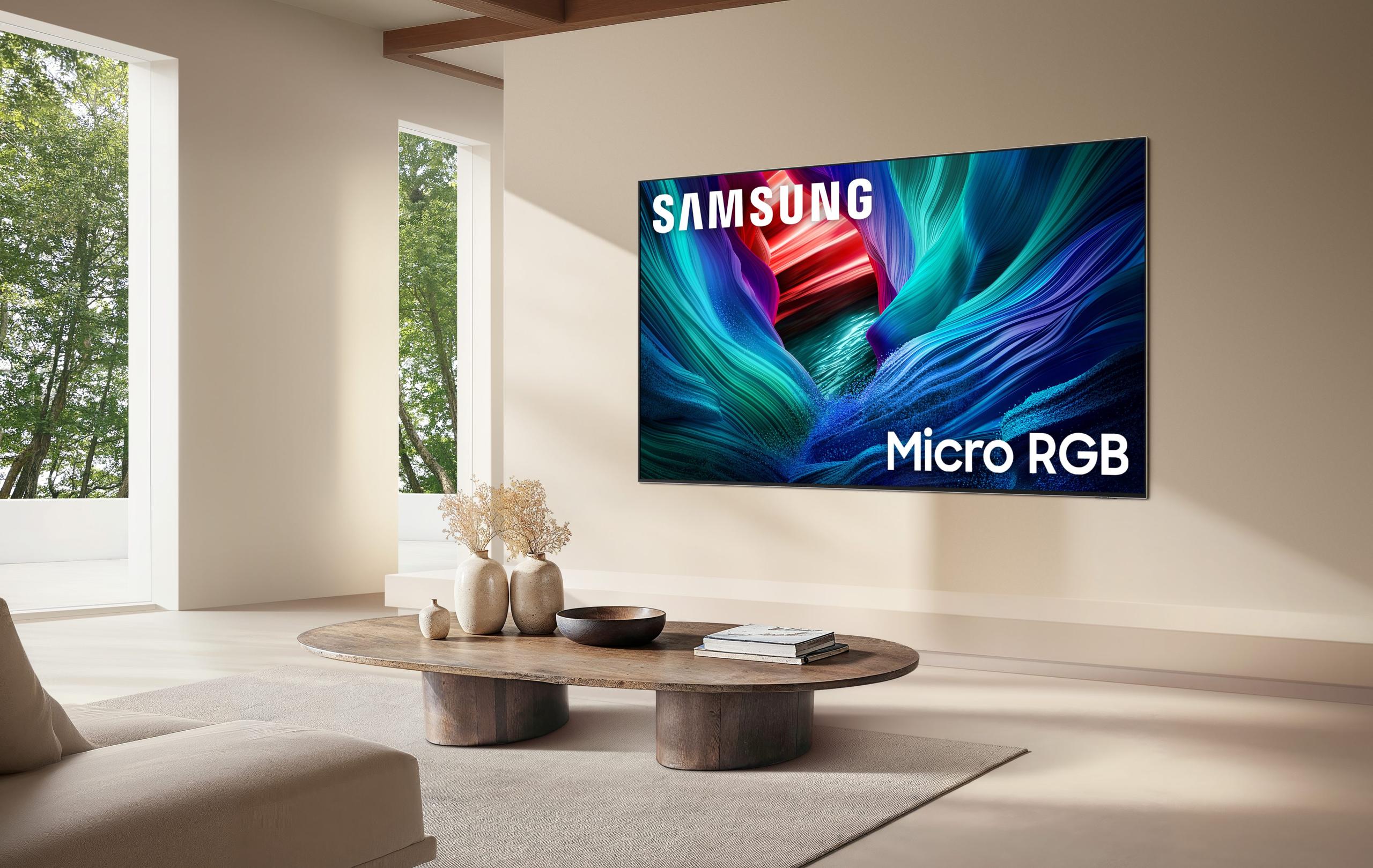 Samsung Micro RGB TV in living room.