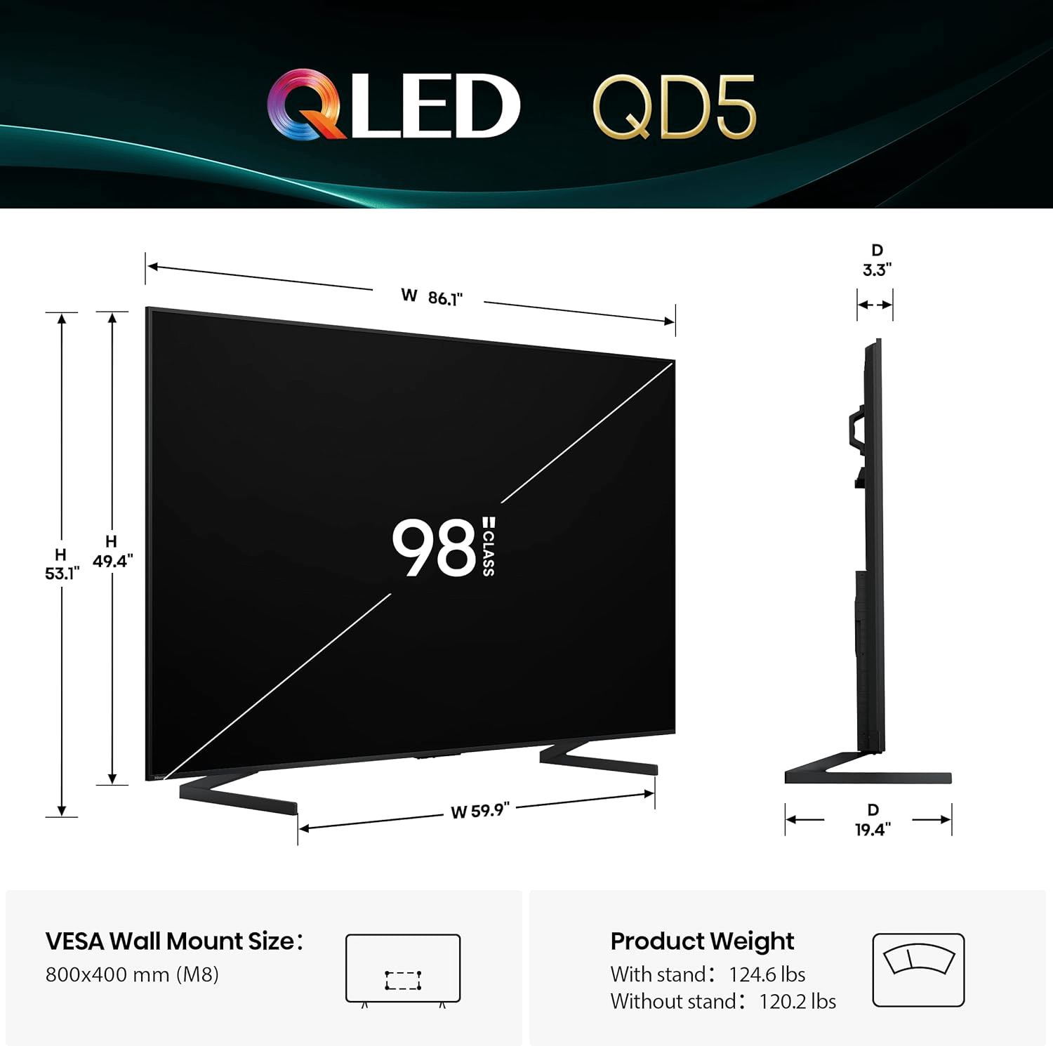 Why I Think This Hisense 98-Inch TV Deal Might Be the Smartest Home Theater Buy of 2025 3 Hisense 98-inch QD5 TV dimensions.