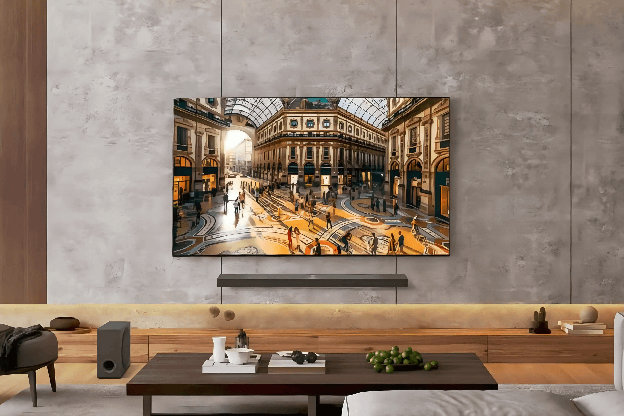 LG’s 2025 Giant OLED TV Just Dropped Over $2,300 — And It Might Sell Out Today 3 LG B5 OLED TV with soundbar in living room.
