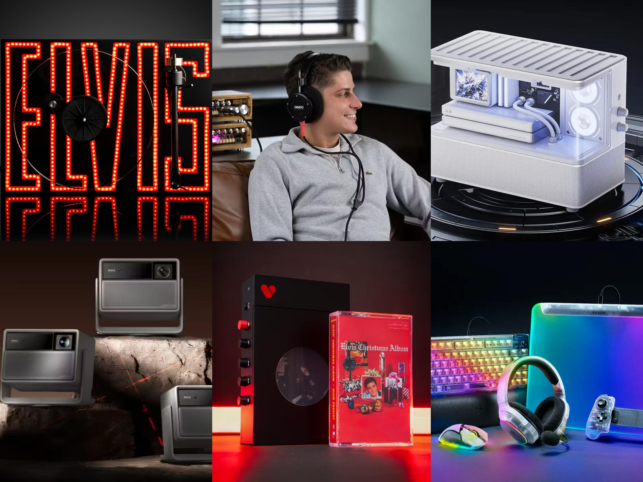 Collage of various tech gadgets.