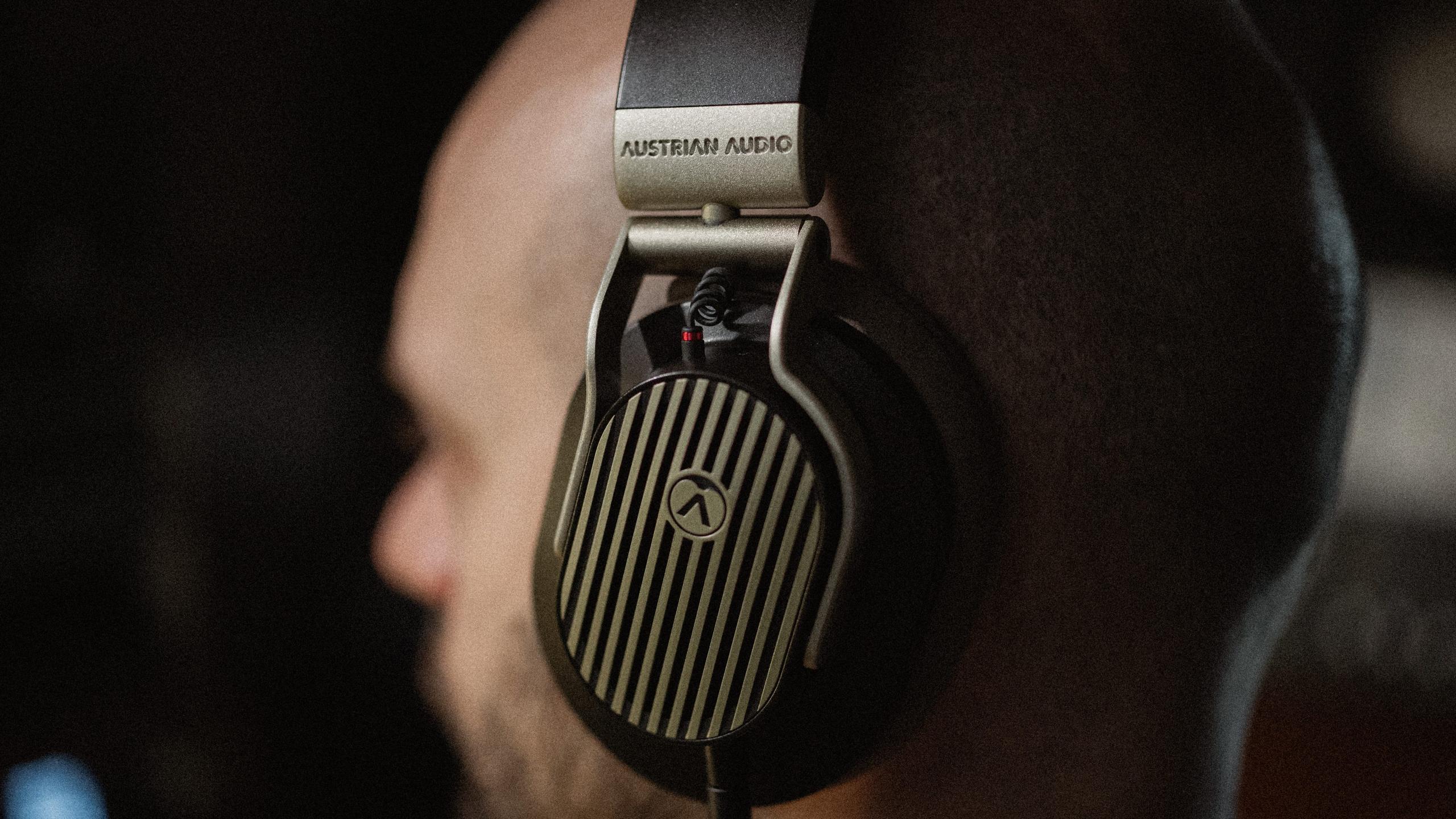 Austrian Audio Arranger open-back headphones worn during a listening session