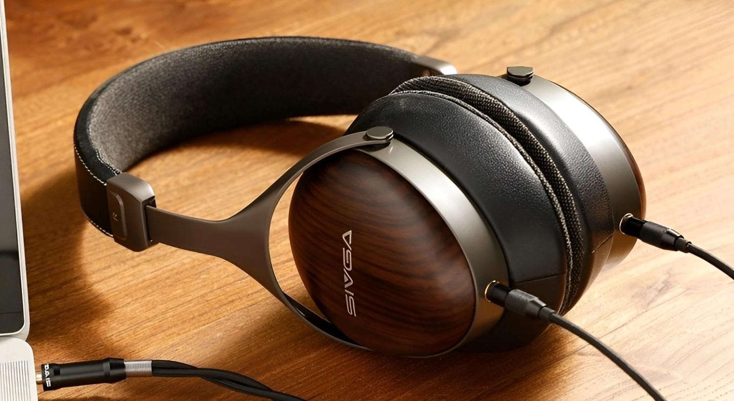 SIVGA SV021 Pro headphones with wooden earcups on desk