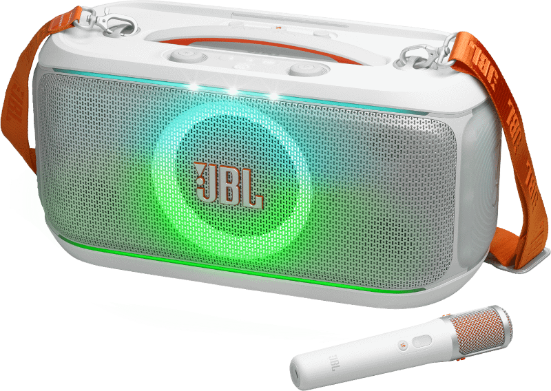 With the PartyBox On-The-Go 2 Plus and new EasySing microphones, JBL is trying to make karaoke work with the songs already in your playlist. 3f6bca14 jbl partybox on the go 2 plus white 2