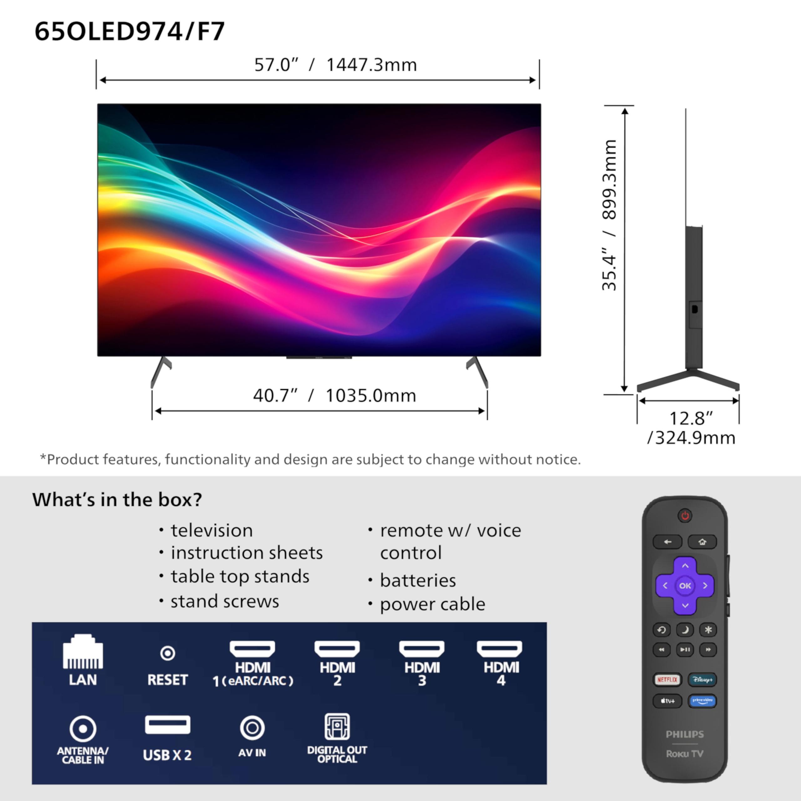 Philips 65OLED974/F7 65" OLED Roku TV